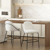 Gracie Modern Metal Upholstered Counter Stool in White and Black - Set of 2 | Tabouret de comptoir moderne en metal et tissu Gracie, blanc et noir - Lot de 2