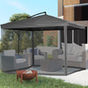 Outsunny Offset Patio Umbrella W/net, Cantilever Patio Umbrella, Dark Grey