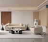 Tribeca Mid-Century Modern 2-Piece Sofa Set in Cream | Ensemble de canape 2 pieces Tribeca style milieu du siecle en creme