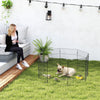 PawHut Foldable Dog Playpen, Expandable Metal Exercise Pet Fence with Grounding Stakes Indoor Outdoor Use for Small Dogs, 20" x 24", 8 Panels, Black