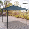 Outsunny 9.8' X 9.7' Square Gazebo Canopy Replacement Uv Protected Top Cover Sun Shade Grey|Outsunny 10' X 10' Toile De Rechange Pour Pavillon Tonnelle Tente Toit De Remplacement Gazebo De Jar