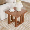 Ethan Rustic Solid Rubberwood End Table,Beige  | Ethan Table d'Appoint Rustique en Bois de Caoutchouc Solide, Beige