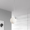 Dainolite Orion 1 Light Pendant Polished Chrome Finish White Glass Lamp|Luminaire suspendu Orion de Dainolite en verre blanc, avec fini chromé poli et 1 ampoule