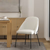 Gracie Modern Metal Vegan Leather Dining Chair in White and Black | Chaise de salle a manger moderne Gracie en metal et cuir vegetalien blanc et noir