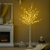 Homcom 6ft Artificial White Birch Tree For Indoor Covered Outdoor|Homcom Bouleau Blanc Artificiel De 6 Ft Pour Exterieur