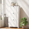 HOMCOM Narrow Shoe Cabinet with 3 Flip Drawers, Shoe Storage Cabinet, White