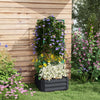 Outsunny Galvanized Raised Garden Bed With 3-tier Trellis Tomato Cage Grey|Outsunny Lit De Jardin Sureleve Galvanise Avec Cage En Treillis, Gris