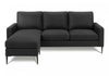 Upholstered Chaise Sofa Lounger, 85" Wide, Black Fabric, Black Metal Legs, Modern Sofa | Sofa Chaise Longue Rembourre, 85" De Large, Tissu Noir, Pieds En Metal Noir, Moderne
