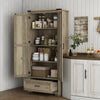 HOMCOM 69" Tall Kitchen Storage Cabinet with Adjustable Shelves, Grey
