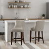 Beever Modern Chenille Wood Counter Stool in Taupe - Set of 2 Bar Stool | Tabouret de comptoir moderne en bois avec chenille Beever, taupe - Lot de 2