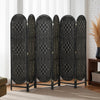 HOMCOM 6 Panel Room Divider, Bohemian Folding Privacy Screen, Black