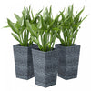 Outsunny Set of 3 Tall Planters, Indoor and Outdoor Flower Pot Set, Grey