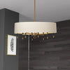 Dainolite Langford 8 Light Chandelier Vintage Bronze Cream Shade Lamp|Lustre Langford de Dainolite avec abat-jour crème, fini bronze rétro et 8 ampoules