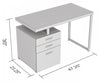 47” Computer Desk With 3 Drawers - Dark Grey Wood With Silver Metal Base | Bureau d’ordinateur de 47 po avec 3 tiroirs - bois gris foncé avec base en métal argenté