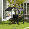 Outsunny 8' X 5' Grill Gazebo Shelter With Interlaced Vented Pc Roof, Outdoor Bbq Canopy With Side S|Outsunny Abri De Tonnelle 8'x5' Avec Toit Ventile En Pc, Etageres Laterales