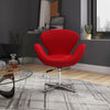Raspberry Modern Upholstered Swivel Lounge Chair in Red - Set of 2 Accent Chair | Fauteuil lounge pivotant moderne en tissu Raspberry rouge - Lot de 2