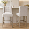 HOMCOM Modern Counter Bar Stools Upholstered Counter Chairs Set of 2 Beige