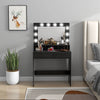 HOMCOM Vanity Table with LED Mirror, Makeup Desk with 2 Drawers, Black