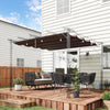 Outsunny Retractable Replacement Pergola Canopy For 10' X 10' Pergola, Pergola Cover Replacement, Co|Outsunny Auvent De Pergola De Remplacement Retractable Pour Pergola De 9.8' X 9.8', Remplacement De