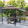 Outsunny 8' X 5' Grill Gazebo, Double Tiered Barbecue Gazebo, Khaki