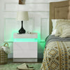 HOMCOM Nightstand, Side Table w/ LED Lights, for Bedroom