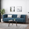 Dana 3-seater Tufted Fabric Sofa With Birch Wood Frame - Navy Blue | Canapé 3 Places Dana En Tissu Capitonné Avec Structure En Bois De Bouleau - Bleu Marine