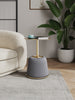 Anderson Modern Metal Top Upholstered End Table in Gray | Table d’appoint moderne Anderson en metal avec plateau et revetement gris
