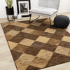 Florence Brown Beige Distressed Diamond Pattern Rug, 5'3" x 7'5" Indoor Area Rug | Tapis Florence a motif de losanges vieillis brun beige, 5'3" x 7'5"