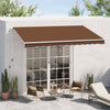Outsunny Retractable Awning Manual Sun Shade Shelter, Coffee|Outsunny Store Retractable Manuel Abri Solaire Cafe