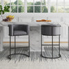 Cosmopolitan Mid-Century Modern Metal Upholstered Counter Stool in Gray - Set of 2 Bar Stool | Tabouret de comptoir moderne du milieu du siecle en metal et tissu gris Cosmopolitan - Lot de 2