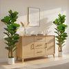 HOMCOM Faux Fiddle Leaf Fig Tree Set of 2, 6FT Faux Tree for Indoor Decor