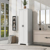 Liam Multi-Functional Storage Cabinet with Doors and Adjustable Shelves,White Accent Cabinet | Liam Armoire de rangement multifonction avec portes et etageres reglables, Blanc