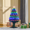 Homcom 3ft Pre-lit Fiber Optic Artificial Christmas Tree With 90 Led Lights And Branch Tips|Homcom Sapin De Noel Artificiel A Fibre Optique Pre-illumine De 0.9 M Avec 90 Lumieres Led Et Pointes De Branches