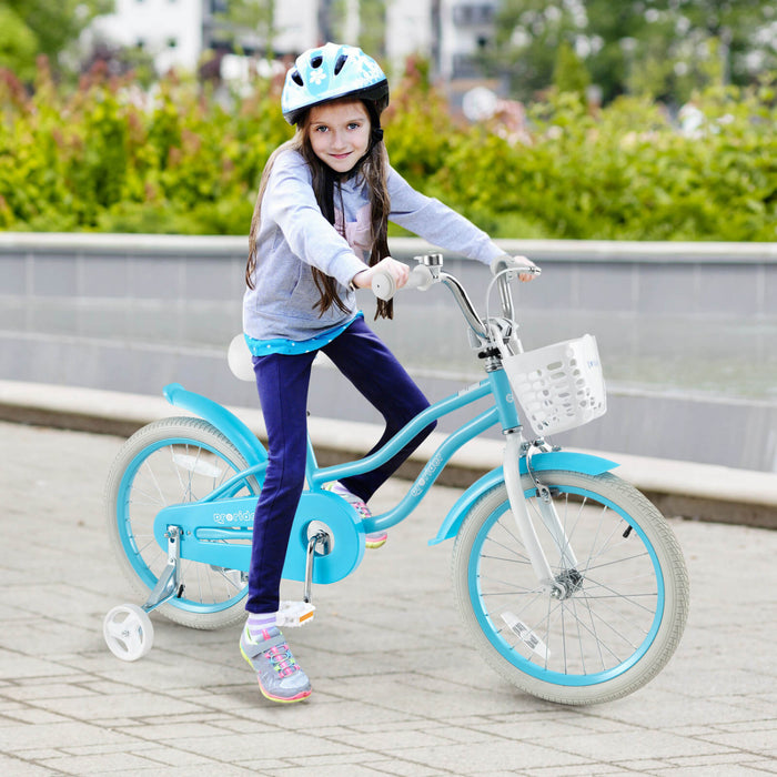 Prorider 18\" Kids Bike Toddler Bicycle With Training Wheel Kickstand For 4-8 Years Blue