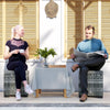 Outsunny Set Of 2 Wicker Ottoman, Outdoor Footstool With Storage, Grey