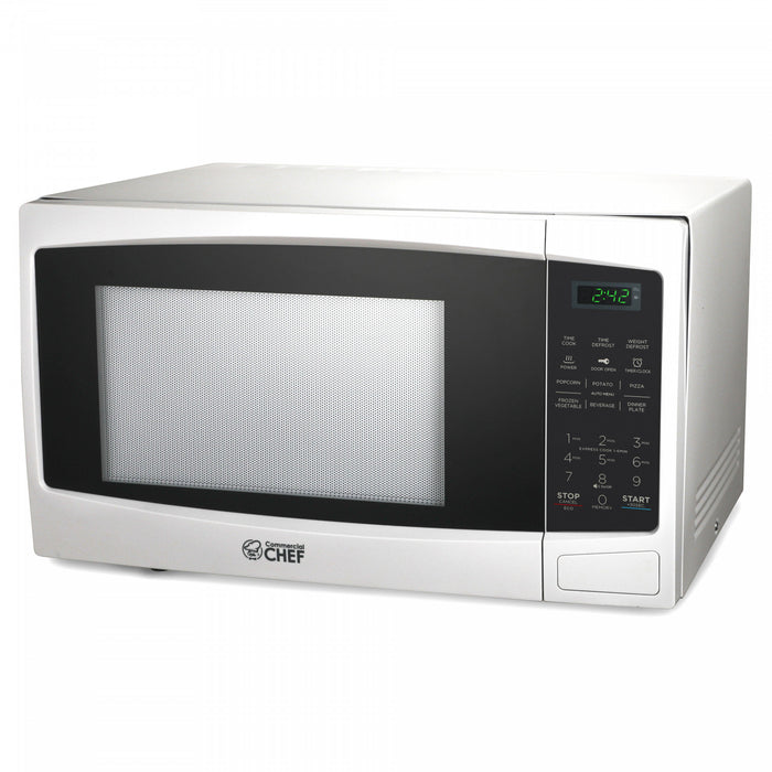 CHM Series Commercial Chef 1.1 Cu. Ft. Countertop Microwave Oven, CHM11MW, White Countertop Microwave Larger 1cuft
