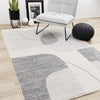 Olivia Grey Black Cream Geometric Rug, 5'3" x 7'10" Indoor Area Rug | Tapis geometrique gris noir creme Olivia, 5'7" x 7'10"