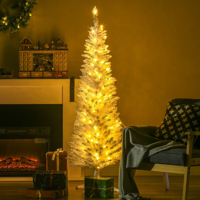 HOMCOM 5' Prelit Artificial Christmas Tree with Warm White LED Lights