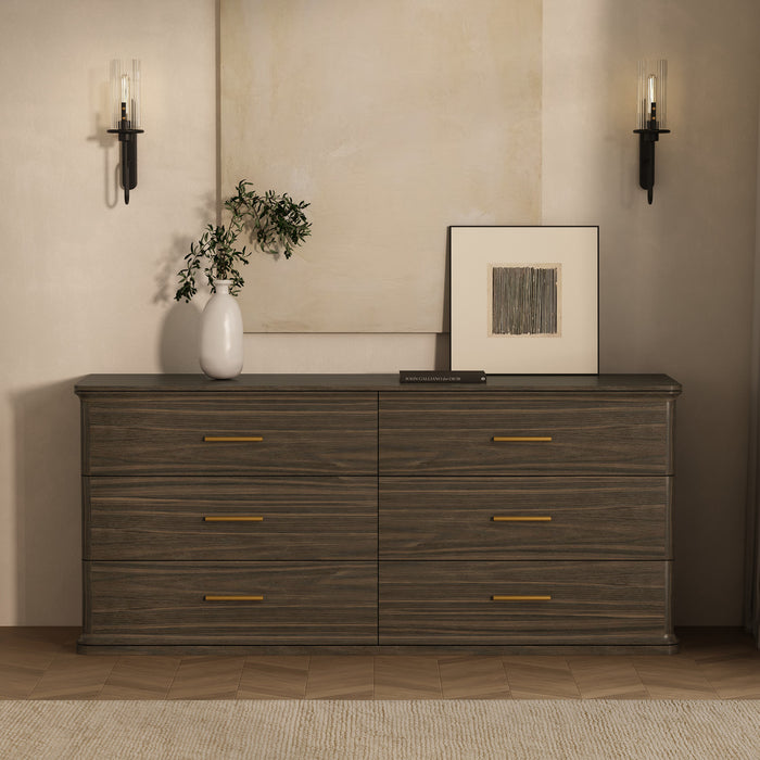Clifford Traditional Dresser in Walnut (6-Drawer)