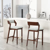 Patricia Modern Wood Upholstered Barstool in White Glacier - Set of 2 | Tabouret de bar moderne Patricia en bois avec revetement blanc glacier - Lot de 2