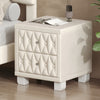 Sophia Elegant Velvet Nightstand with Drawers and Button-Tufted Design,Beige | Sophia Table de Nuit Elegante en Velours avec Tiroirs et Design Capitonne, Beige