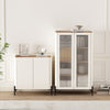 Abbey Modern 2-Piece Accent Storage Cabinets in Maple and Off White | Armoires de rangement modernes Abbey 2 pieces en erable et blanc casse