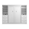 Bestar Versatile Full Murphy Bed Closet Organizers with Drawers (109 W) - White|Lit double escamotable Versatile de Bestar avec organisateurs de garde-robe et tiroirs (109 po [L]) - blanc