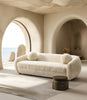 Tribeca Mid-Century Modern 86" Chenille Sofa in Cream | Canape Tribeca style mid-century 86" en chenille creme