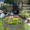 Outsunny 39" X 36" Screwless Raised Garden Bed, Hexagon Planter Box, Herb Garden For Vegetables, Flo|Outsunny 39" X 36", Jardiniere Hexagonale, Jardin D'herbes Pour Legumes, Fleurs, Gris