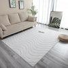 Pearl White Waves Washable Shag Area Rug 8'x10' Indoor Area Rug | Tapis Lavable A Poils Longs Motif Vagues Blanc Perle 8'x10'