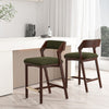 Patricia Modern Wood Upholstered Counter Stool in Turtle Green - Set of 2 | Tabouret de comptoir moderne en bois Patricia avec assise rembourree, vert tortue - Lot de 2