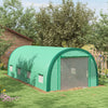 Outsunny 19.5' X 10' X 6.5' Walk-in Tunnel Greenhouse With Upgraded Structure, Zipped Roll Up Mesh D|Outsunny Serre Tunnel 19,5' X 10' Avec Structure Amelioree, Porte Grillagee