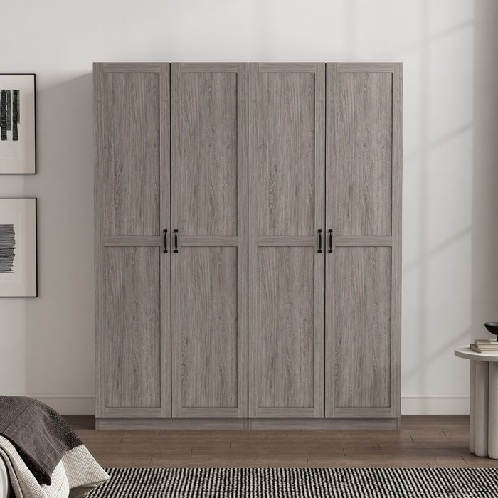 Cornelia Modern 30\" Storage Cabinet in Gray (4-Shelf) - Set of 2 Bookcase