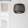 Dainolite Mia 1 Light Pendant Black Slit Shade Lamp|Luminaire suspendu Mia de Dainolite avec abat-jour à fentes, fini noir et 1 ampoule